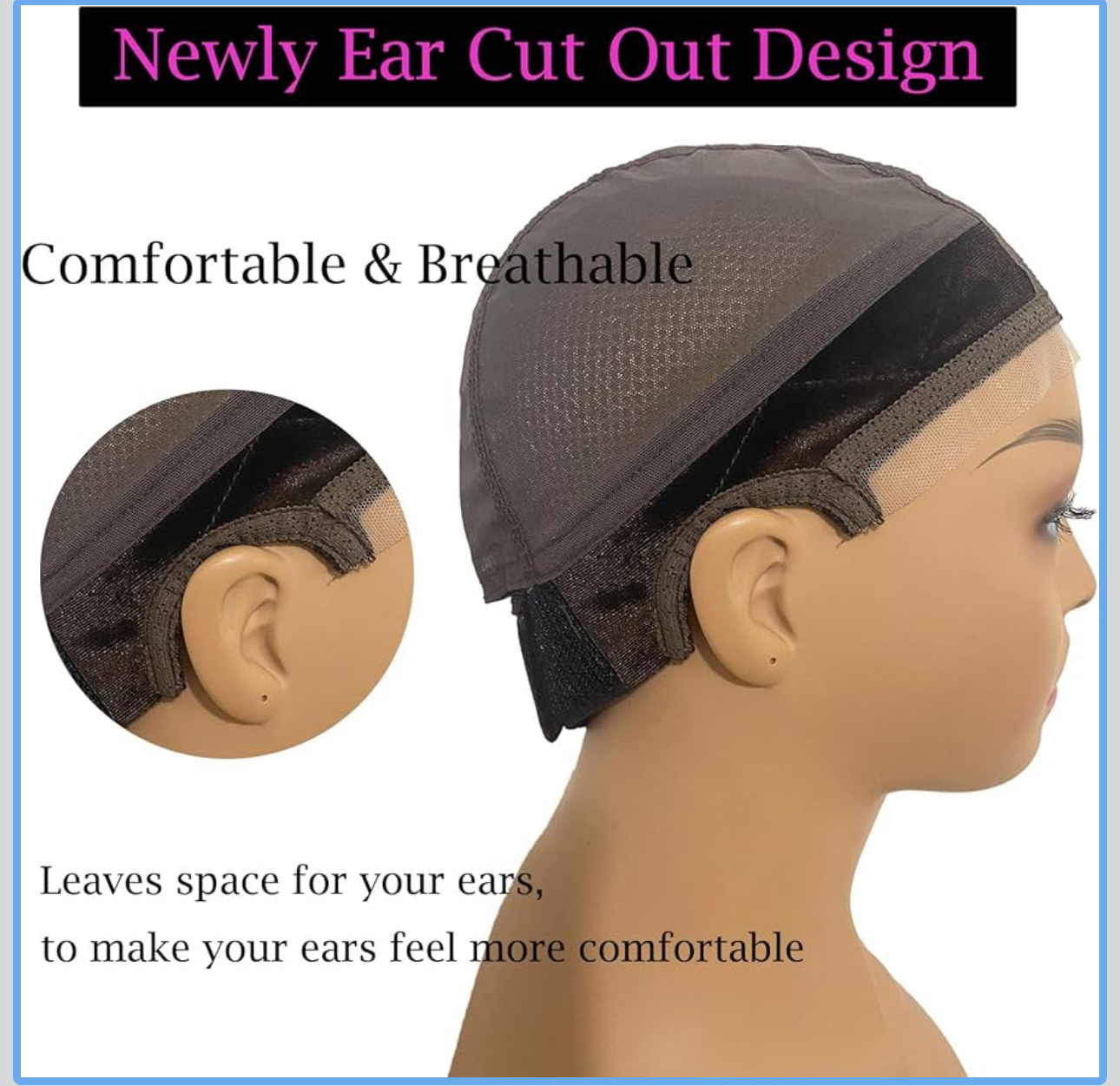 Crowned by Keisha “Save your Edges” Adjustable, Velvet Wig Cap with 4x5 Transparent Lace Wig Grip Cap With Velcro - Image 6