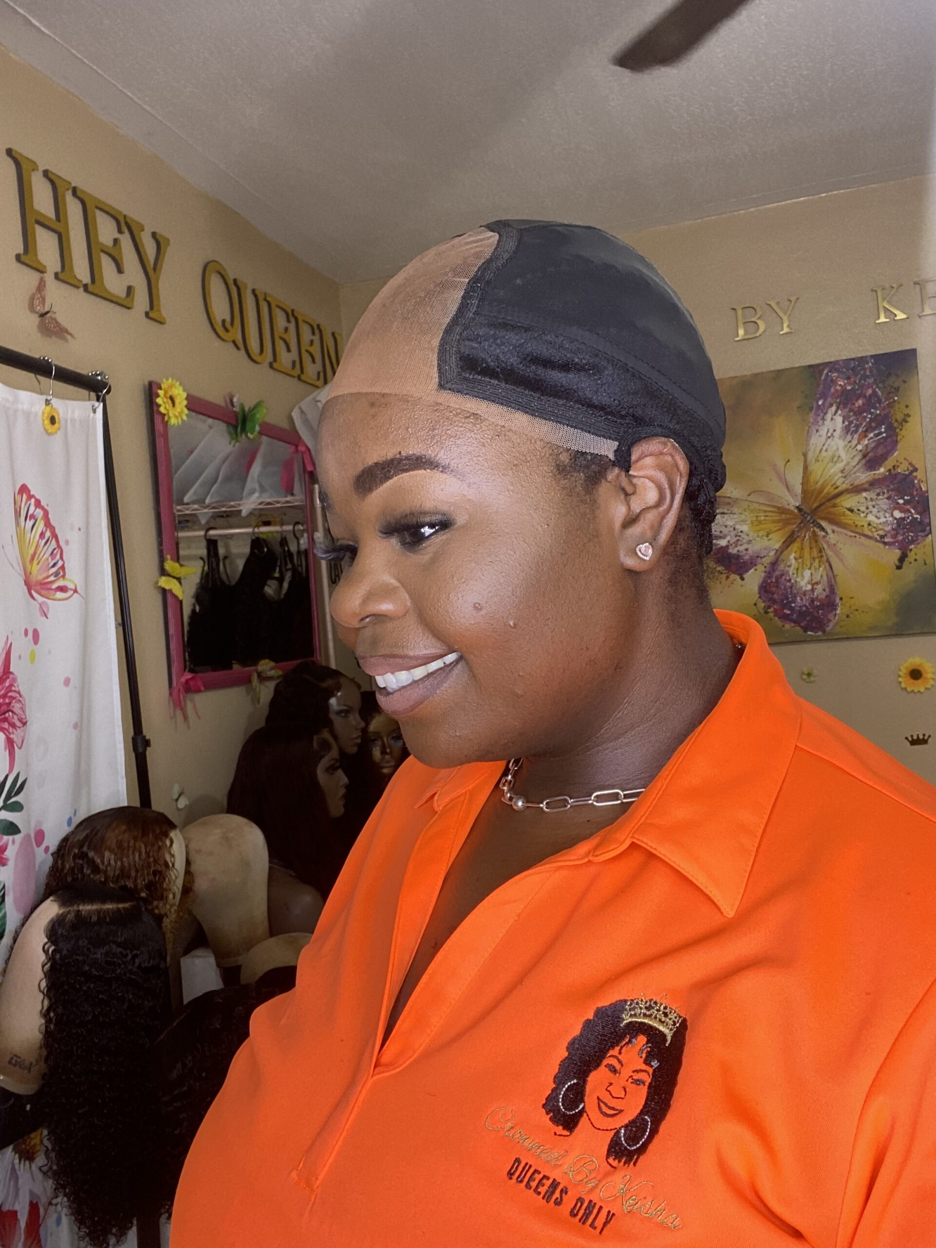 Crowned by Keisha “Save your Edges” Adjustable, Velvet Wig Grip Cap with 4x5 Transparent Lace With Velcro - Image 6