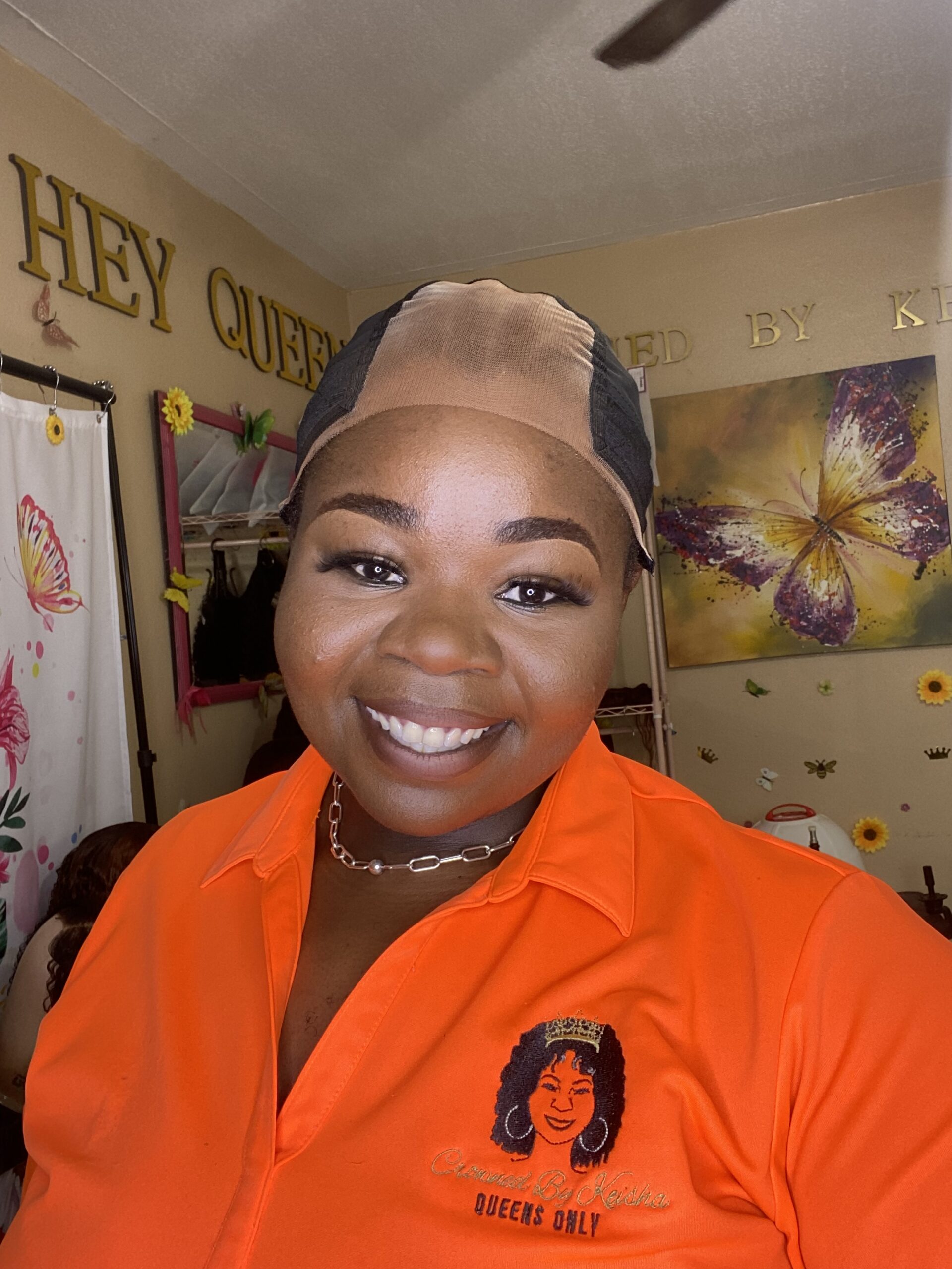 Crowned by Keisha “Save your Edges” Adjustable, Velvet Wig Grip Cap with 4x5 Transparent Lace With Velcro - Image 5